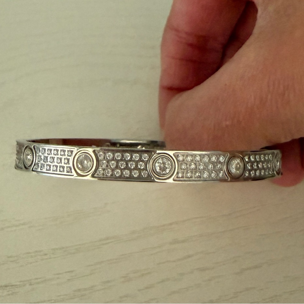 Silver “Love” Bracelet with Diamonds / SMALL / BRAND NEW!